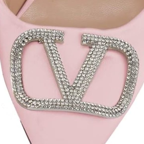 ERIJUNOR Pink Ankle Strap Satin Heels With Rhinestone Brooch  NEW IN BOX!!! - Picture 5 of 12